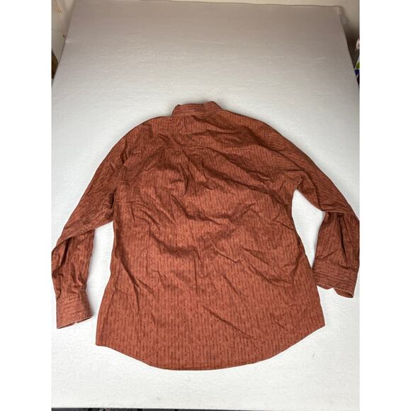 Vintage woolrich terracotta/ rust Aztec button down men’s L - Picture 5 of 9